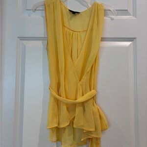 Banana Republic Bright Yellow Sheer Wrap Layering Sleeveless Blouse